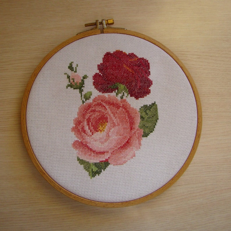 Roses Cross Stitch Pattern Flower PDF Instant Download Etsy UK