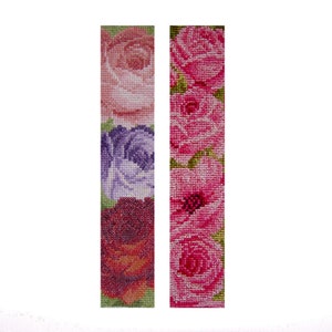 Rose Cross-Stitch Bookmark Pattern: Set of 2 (PDF Pattern)