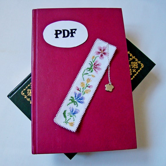 Cross stitch Pattern bookmark, Instant download, DIY bookmark, Pattern for bookmark, Bookmark with flowers, Idea for cross stitch