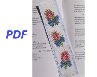 Bouquets, Cross Stitch Bookmark pattern, Digital Cross Stitch Bookmark Scheme