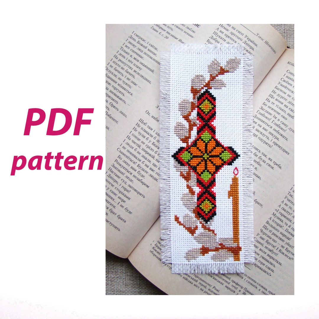 Easter Bookmark, PDF Cross Stitch Pattern, Easter Embroidery Pattern ...