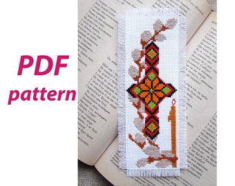 Easter bookmark, PDF cross stitch pattern, Easter embroidery pattern, Easter gift, Easter ornament, Spring bookmark