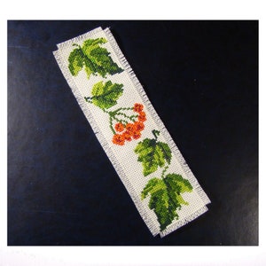 Viburnum Cross Stitch Bookmark Pattern: Red Berries (PDF Pattern)