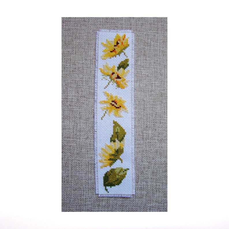 Sunflowers Cross Stitch Pattern Bookmark Instant Download Etsy