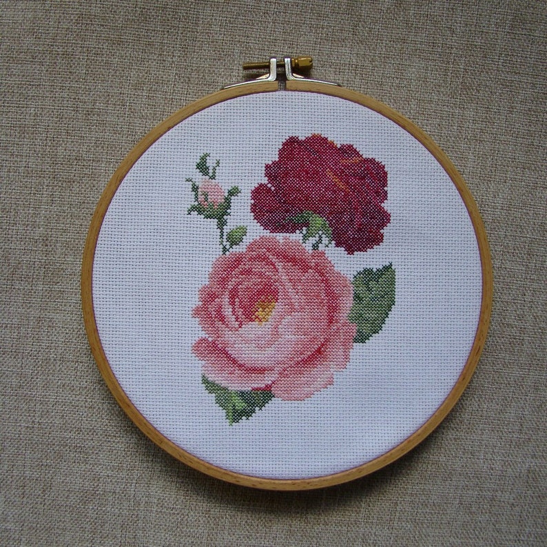 Roses Cross Stitch Pattern Flower PDF Instant Download Etsy UK