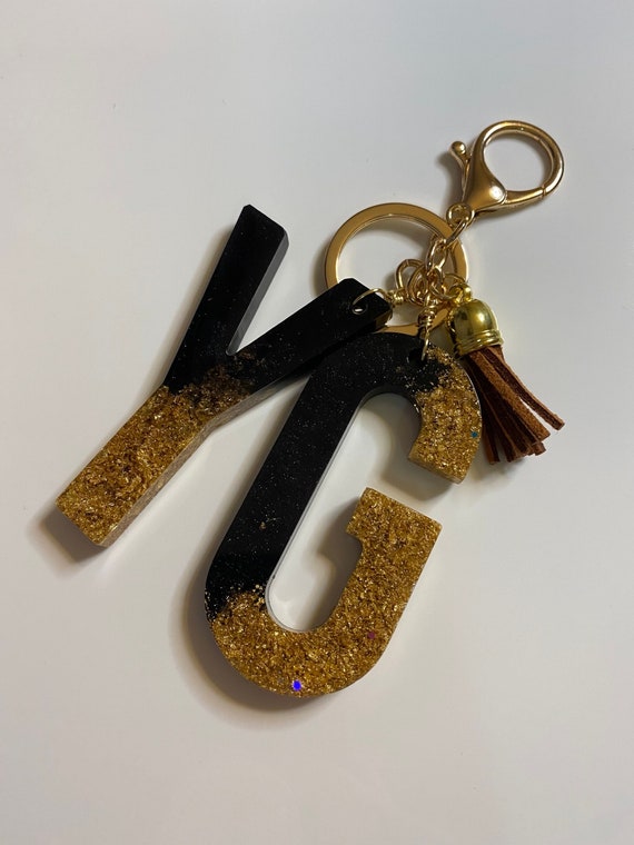 Keychain Resin Letter Initials Resin Keychain Llaveros Resina