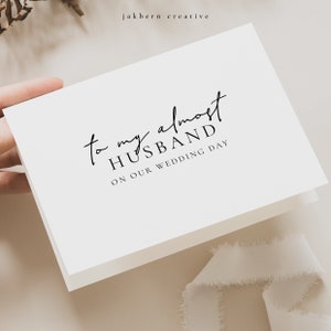 A mi casi esposa, mi casi esposo en nuestra tarjeta del día de la boda, tarjeta de esposo y esposa, tarjeta de votos de boda, en nuestras tarjetas editables el día de la boda
