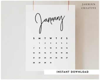 Printable 12 Page 2024 Wall Calendar PDF, A3, A4 & A5 Calendar Poster, Print Yourself Calendars, Instant Download, Printable Calendar