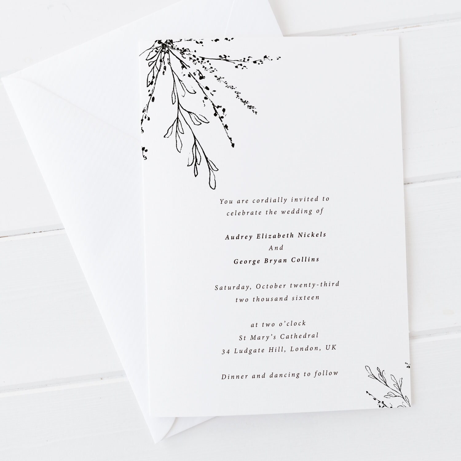 Printable Wedding Invitation Simple Wedding Suite DIY Wedding