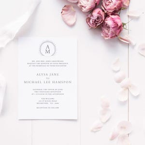 Printable Wedding Invitation Suite - Simple - Monogram - Modern - Simple - Custom - Download - Invitation Set - DIY - Digital - Printed