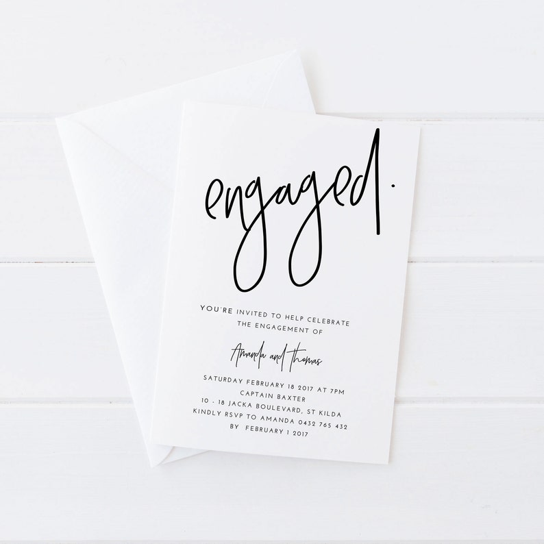 Engagement Invitation Printable Engagement Party Printables Etsy Australia