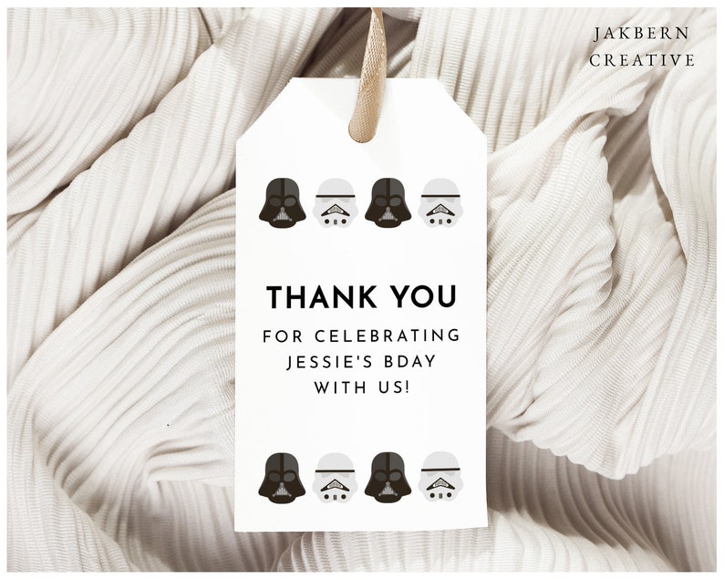 Printable Star Wars Thank You Tag, Darth Vader Printable, Stormtrooper ...