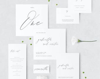 Modern Calligraphy - Printable Wedding Invitation Suite - Simple - Script  - Custom - Download - Invitation Set - DIY - Digital - Gabriella