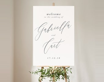 Script Wedding Welcome Sign, Simple Wedding Welcome Sign Template, Wedding Welcome Sign, Editable Script Wedding Sign, Instant Download