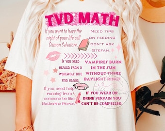 Tvd math png, Retro shirt design, tvd fans Sublimation DTF Transfer Design, Sweatshirt clipart png, digital download tvd file