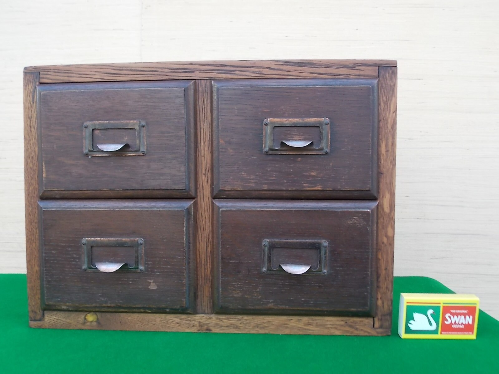 Original Vintage Oak Index Card Filing Drawers Etsy