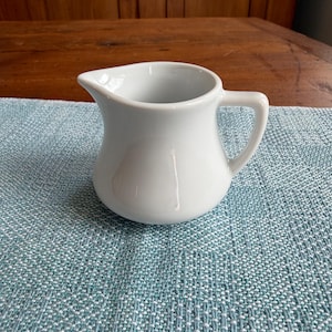 White Creamer Modern Farmhouse Kitchen Shelf Decor Vintage Tiny Pitcher