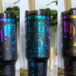 In My Fantasy Era Tumbler, engraved rainbow tumbler, Bookish tumbler, dragon tumbler, reader 40oz Tumbler, engraved stainless steel tumbler