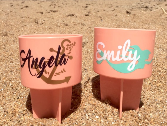 Beach Spiker Personalized Drink Holder Mermaid Beach Spiker Etsy