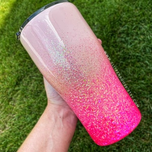 Ombre Glitter Tumbler, hot pink ombré Epoxy Glitter Cup, Stainless Steel Tumbler, Personalized Glitter Tumbler, Pink ombré Glitter Mug