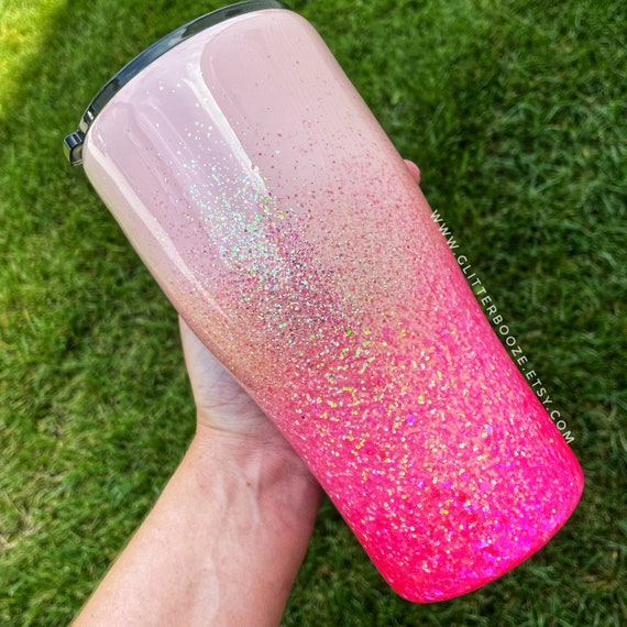 Ombre Glitter Tumbler, Hot Pink Ombré Epoxy Glitter Cup, Stainless Steel  Tumbler, Personalized Glitter Tumbler, Pink Ombré Glitter Mug 