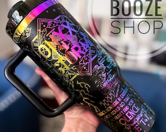 Custom Book-Themed Tumbler: Engraved 4th Wing Design, 40oz