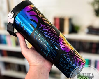 Monstera House Plant Rainbow Tumbler - 30oz Iceflow Stanley Style Travel Mug