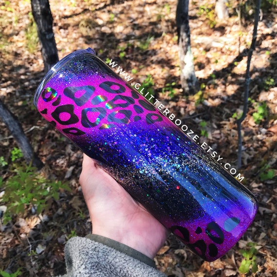 Purple Galaxy Glitter 20oz Skinny Tumbler - Double Wall Stainless