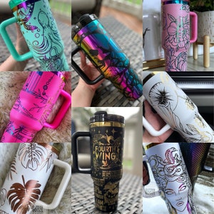 a collage of different colored coffee mugs