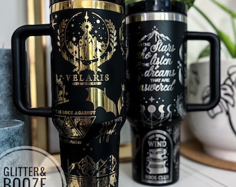 Engraved Book Lover Tumbler: City of Starlight, Fae Design