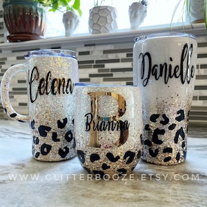 Leopard Glitter Tumbler: Custom Ombré Epoxy Travel Mug