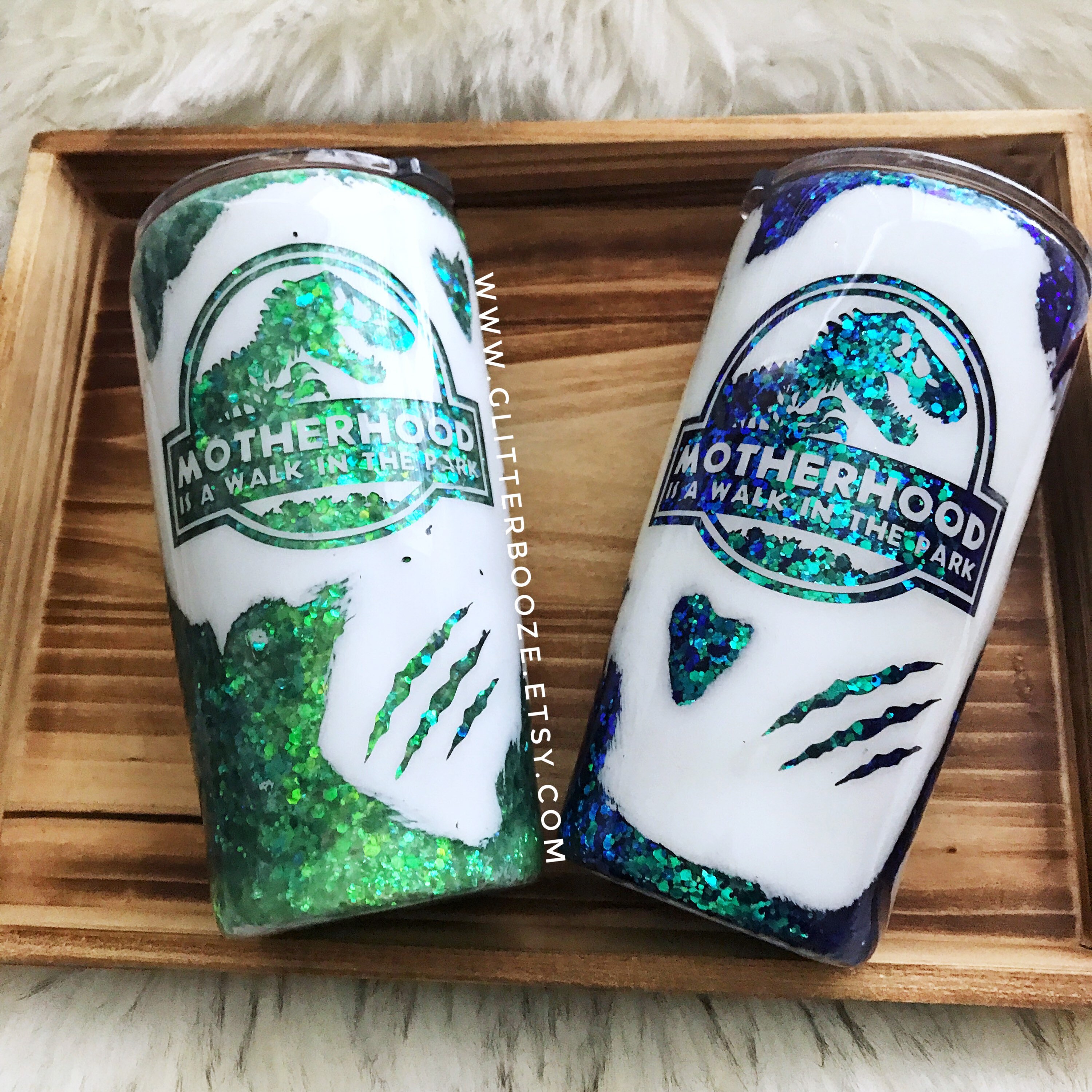 Motherhood is a walk in the park tumbler, Jurassic Park Tumbler, Cust…