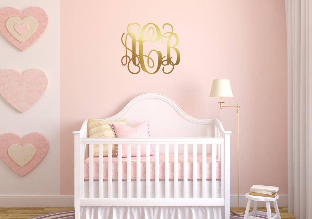 Custom Wall Decal Monogram Wall Decorations Vinyl Wall Etsy