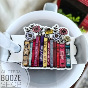 Book Tropes 40oz/30oz tumbler tag, custom plate tag, custom lid topper, smut reader, bookish merch, Stanley accessories, reader book lover