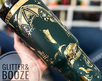 Throne of Glass Engraved Tumbler: 40 oz Gold Plated Stainless Steel Drinkware