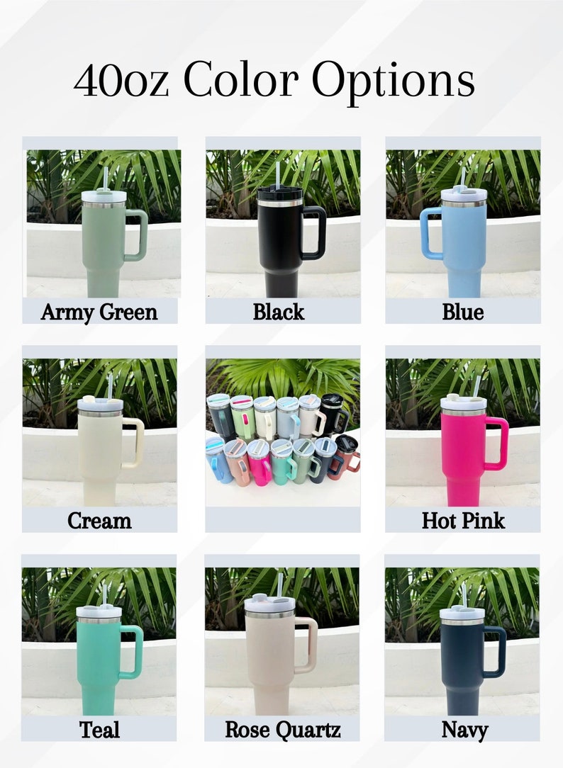 a bunch of different colored coffee mugs on a table