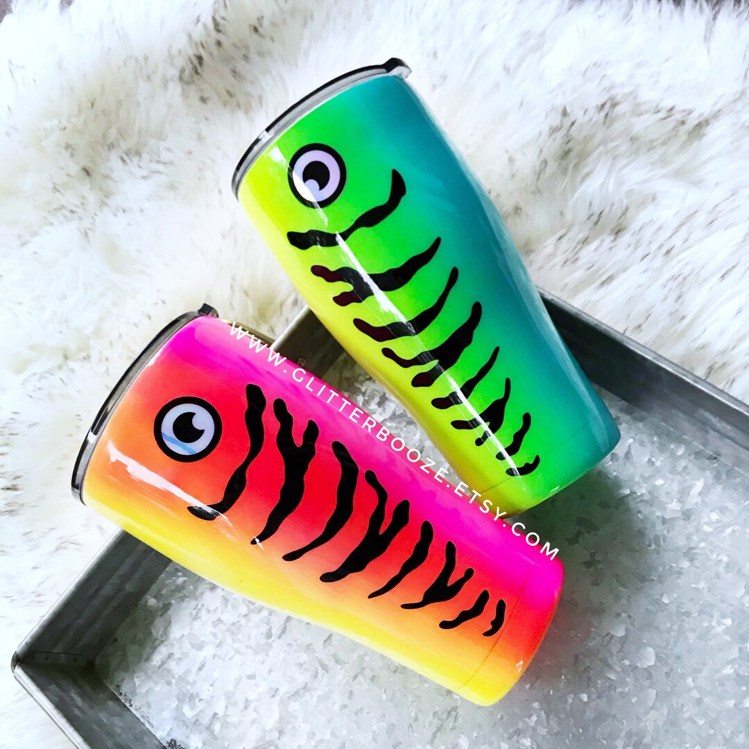 Fishing Lure Tumbler, Custom Fish Tumbler, Nonglitter Tumbler, Tumbler