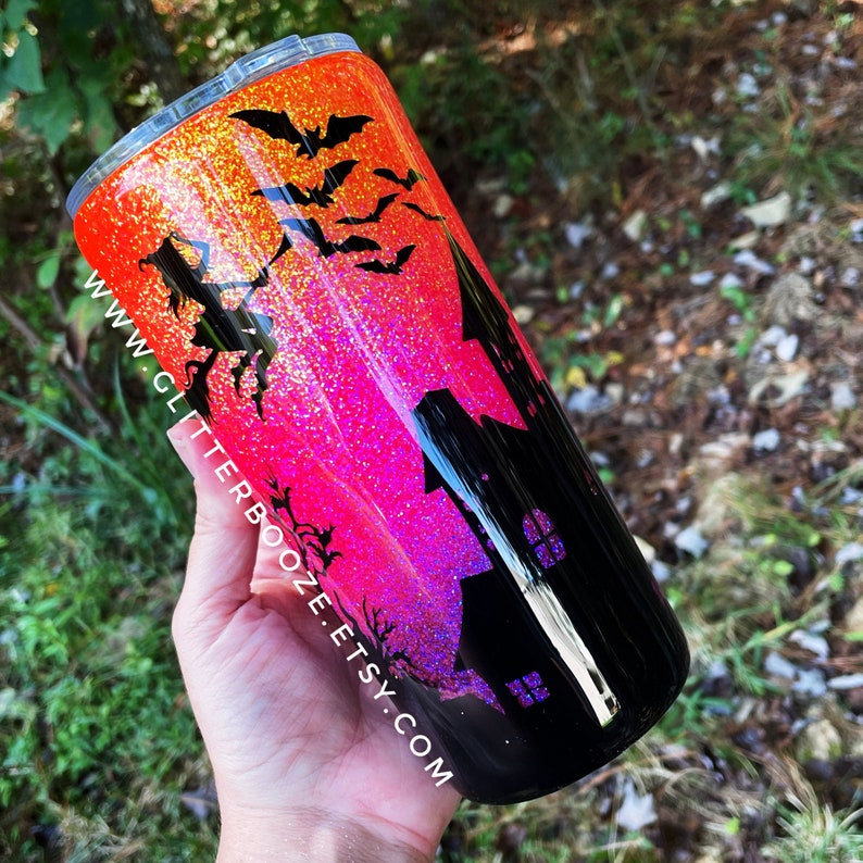 Halloween Witch Tumbler Custom Glitter Tumbler Witches Brew Etsy