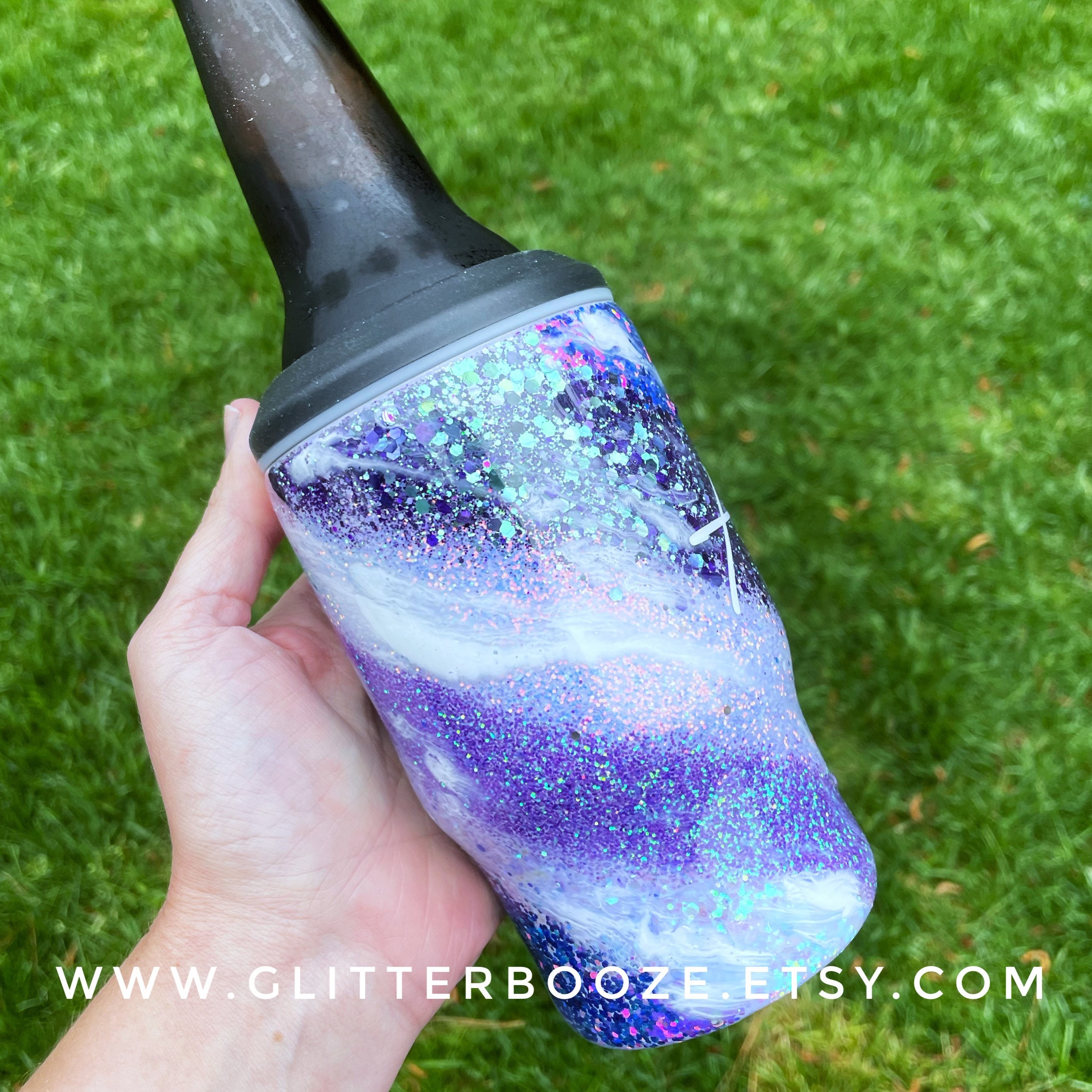 Glitter Swirl Tumbler, Epoxy Sealed CUP, Custom Marble Tumbler