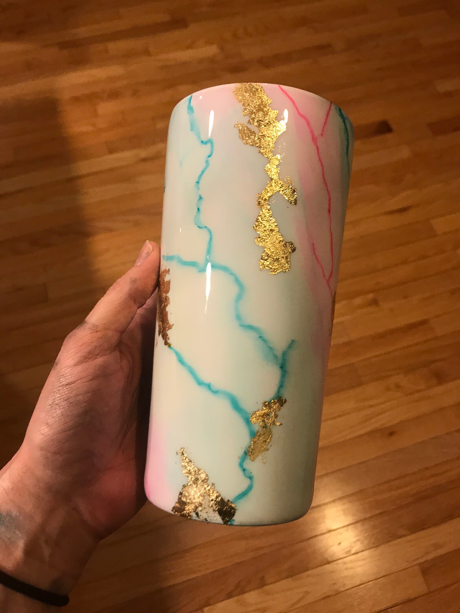 Custom Marble Tumbler Ink Marble Epoxy Tumbler Glitter Cup Etsy