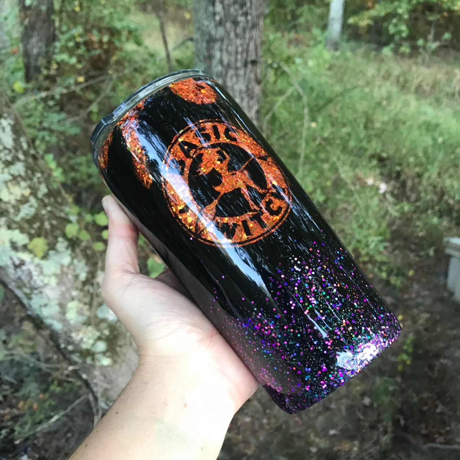 Basic Witch Tumbler Glitter Epoxy Tumbler Glitter Halloween Etsy
