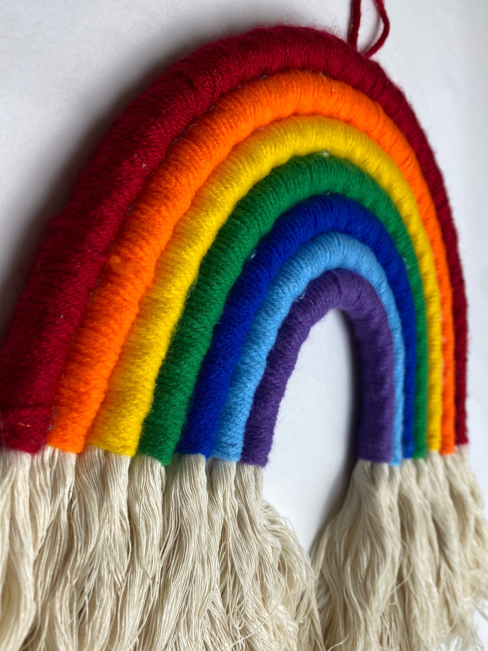 Large Rainbow Wall Hanging Rainbow Nursery Decor Macrame Etsy