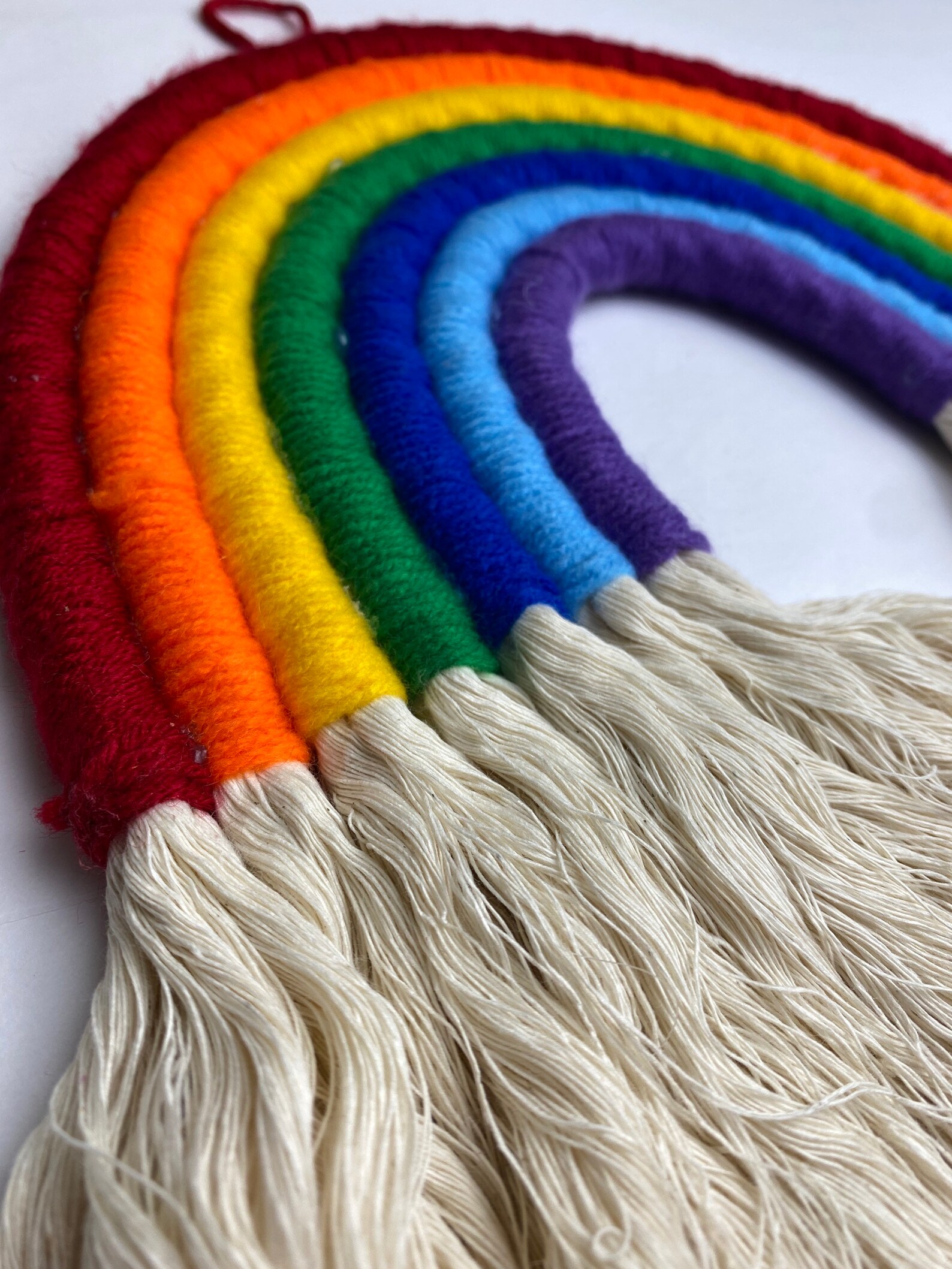 Large Rainbow Wall Hanging Rainbow Nursery Decor Macrame Etsy