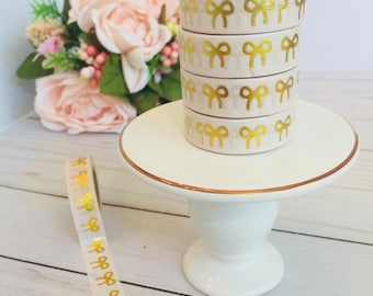Gold Foiled Bow Washi Tape ~ Planner Decor ~ Scrapbooking ~ Stationery