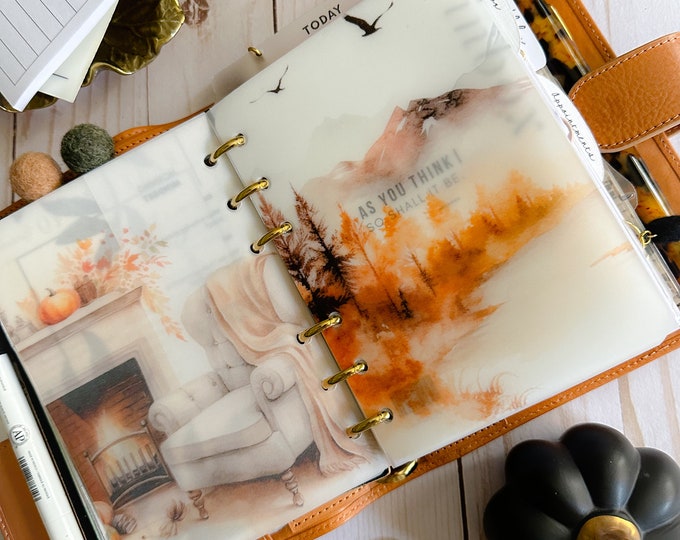Autumn Time Vellum Dashboard Set Planner Travelers Notebooks Rings ...