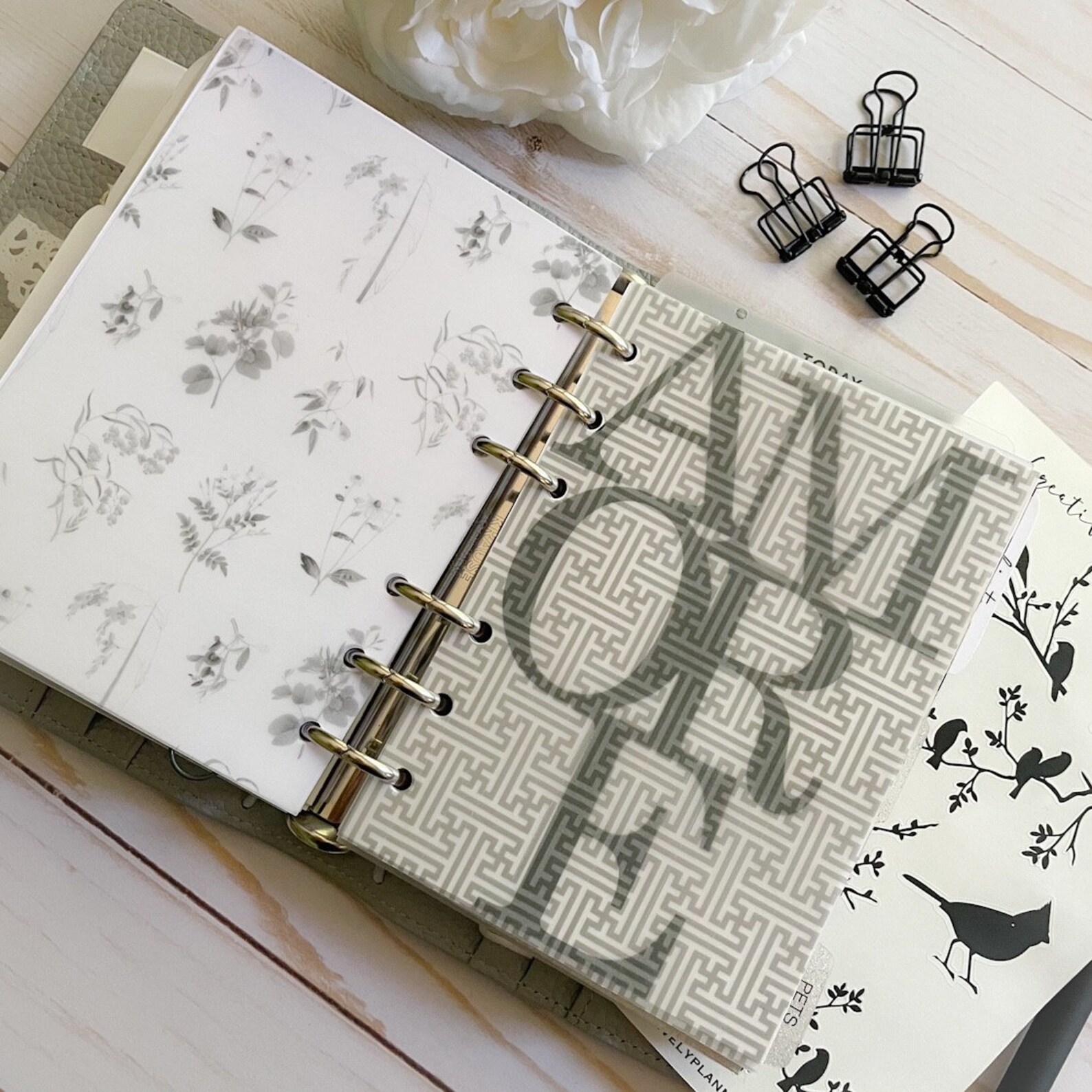 Wildflowers Vellum Dashboard Set Planner Travelers Etsy