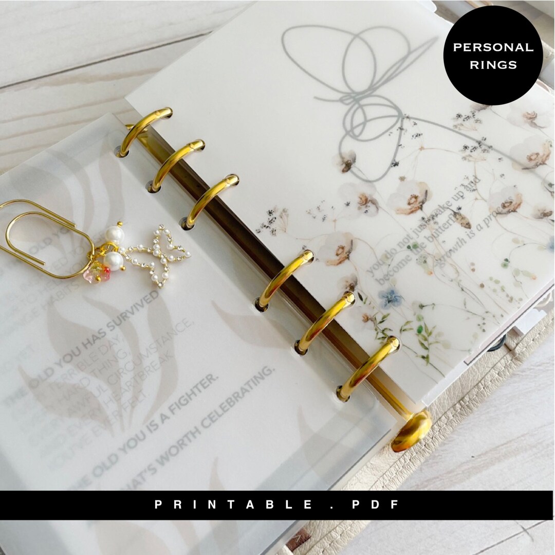 Personal Rings Dainty Floral Vellum Set Printable Digital Floral