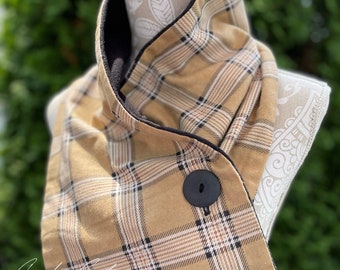 Tan Plaid Scarf - 021
