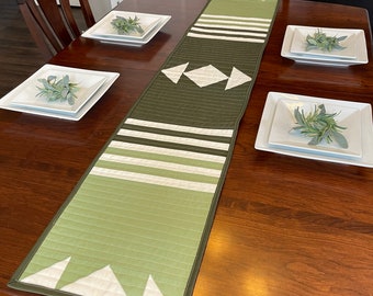 Green Quilted Table Runner