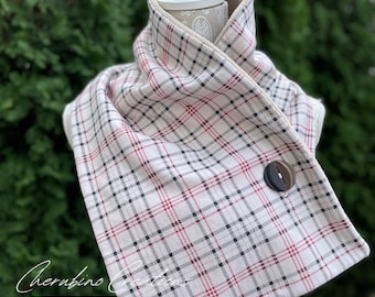 Red & Black Thin-Lined Plaid Scarf -005